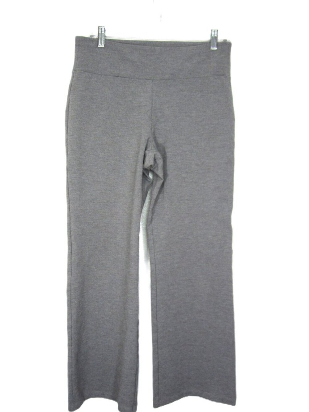Chico's Weekends Size 1 M 8 Ponte Knit Straight Leg Pull On Pants Heathered Gray